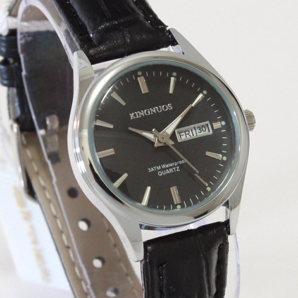 Women's Contemporary Dress Watch Silver Tone Case Black Strap 28mm - Picture 5 of 11